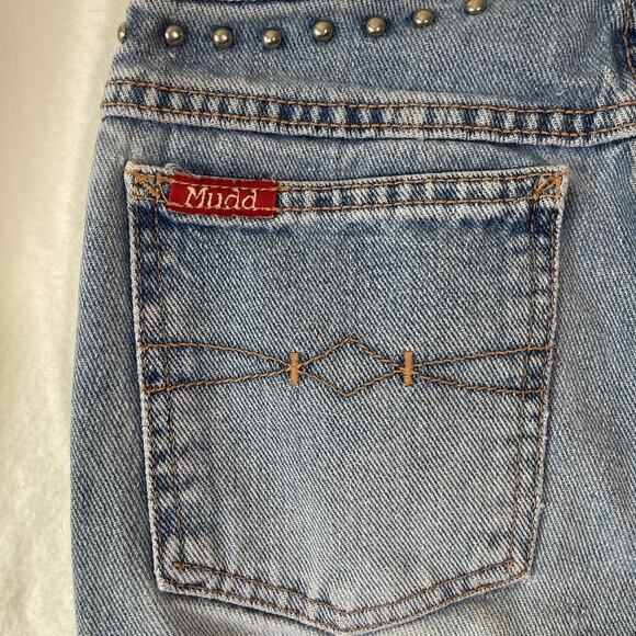 Vintage Mudd Clothing Women's Flare Blue Jeans size 1- Sm Stain, Missing Deco. - Picture 6 of 14